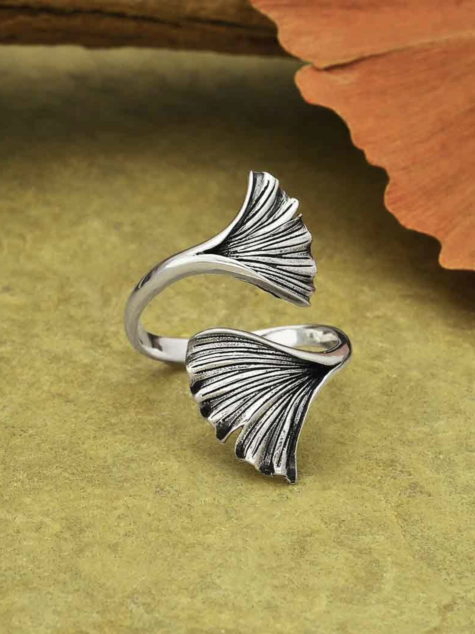 •GINKGO• adjustable recycled silver ring