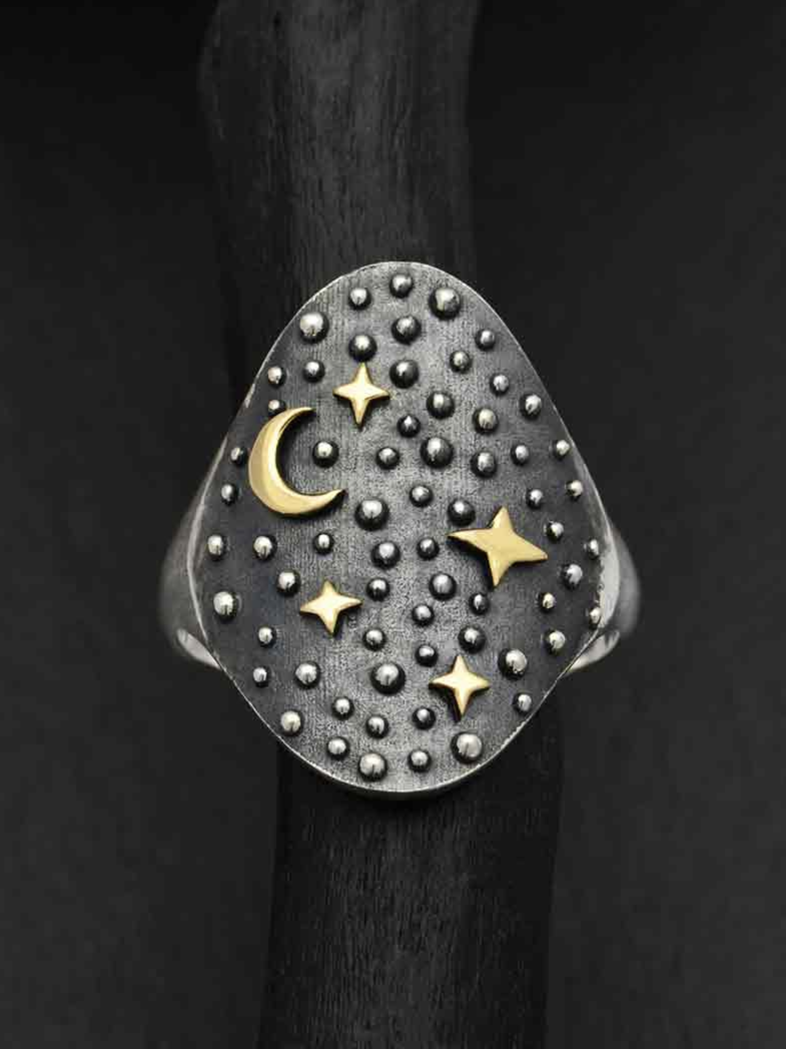 •NIGHT SKY• recycled silver + bronze ring