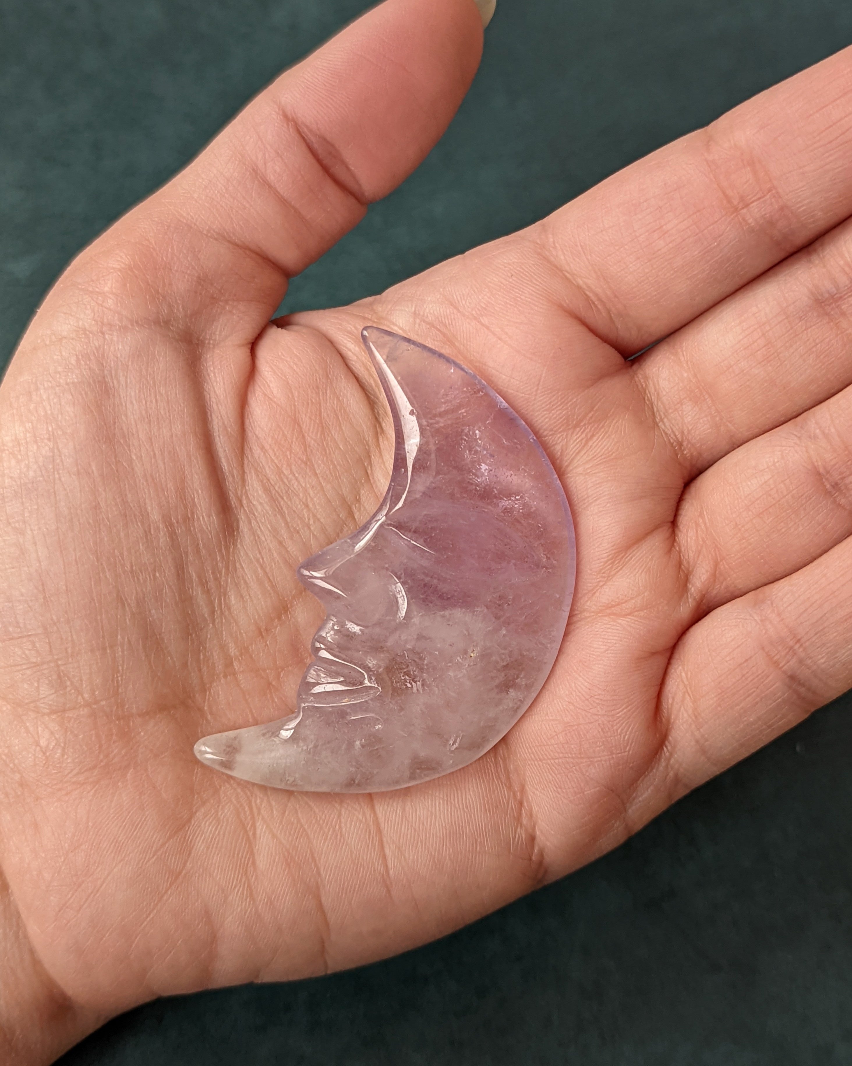 • MAN IN THE MOON • hand carved amethyst