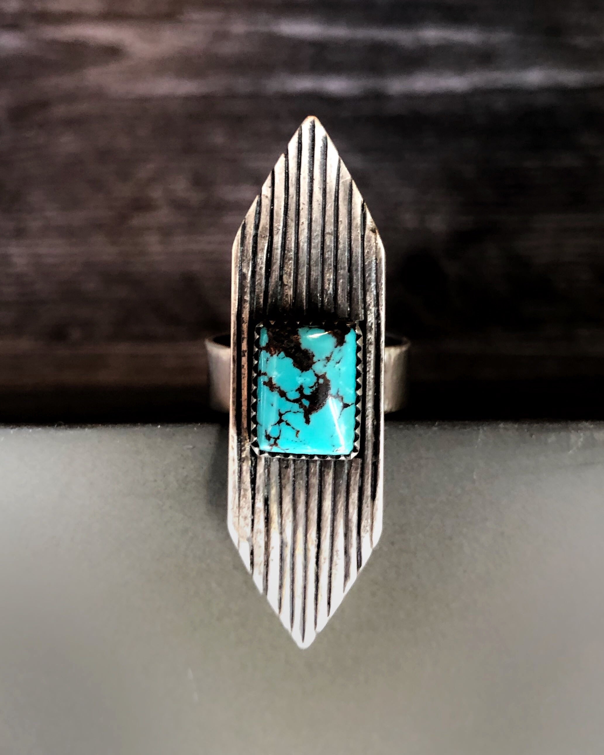 • MARQUISE • Turquoise + Silver Ring