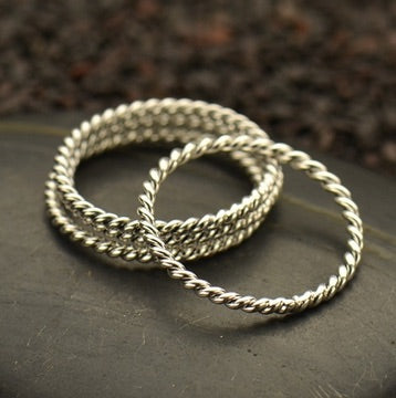 •TWISTED• silver stacking ring