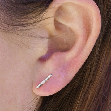 • SMALL BAR POST • silver stud earrings