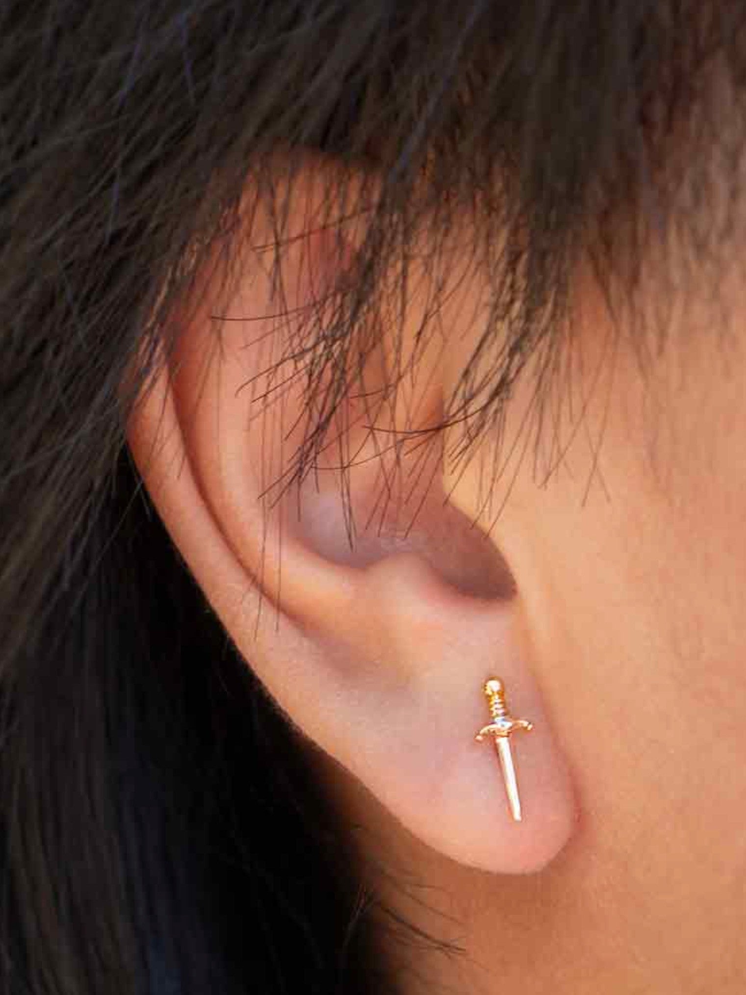 •TINY DAGGERS• recycled silver & bronze stud earrings