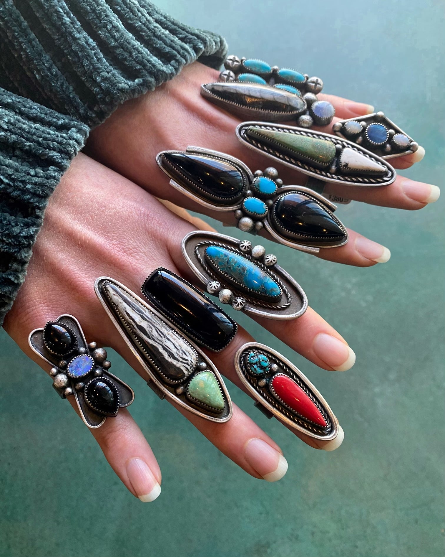 • NIGHTFALL • onyx, opal + silver ring