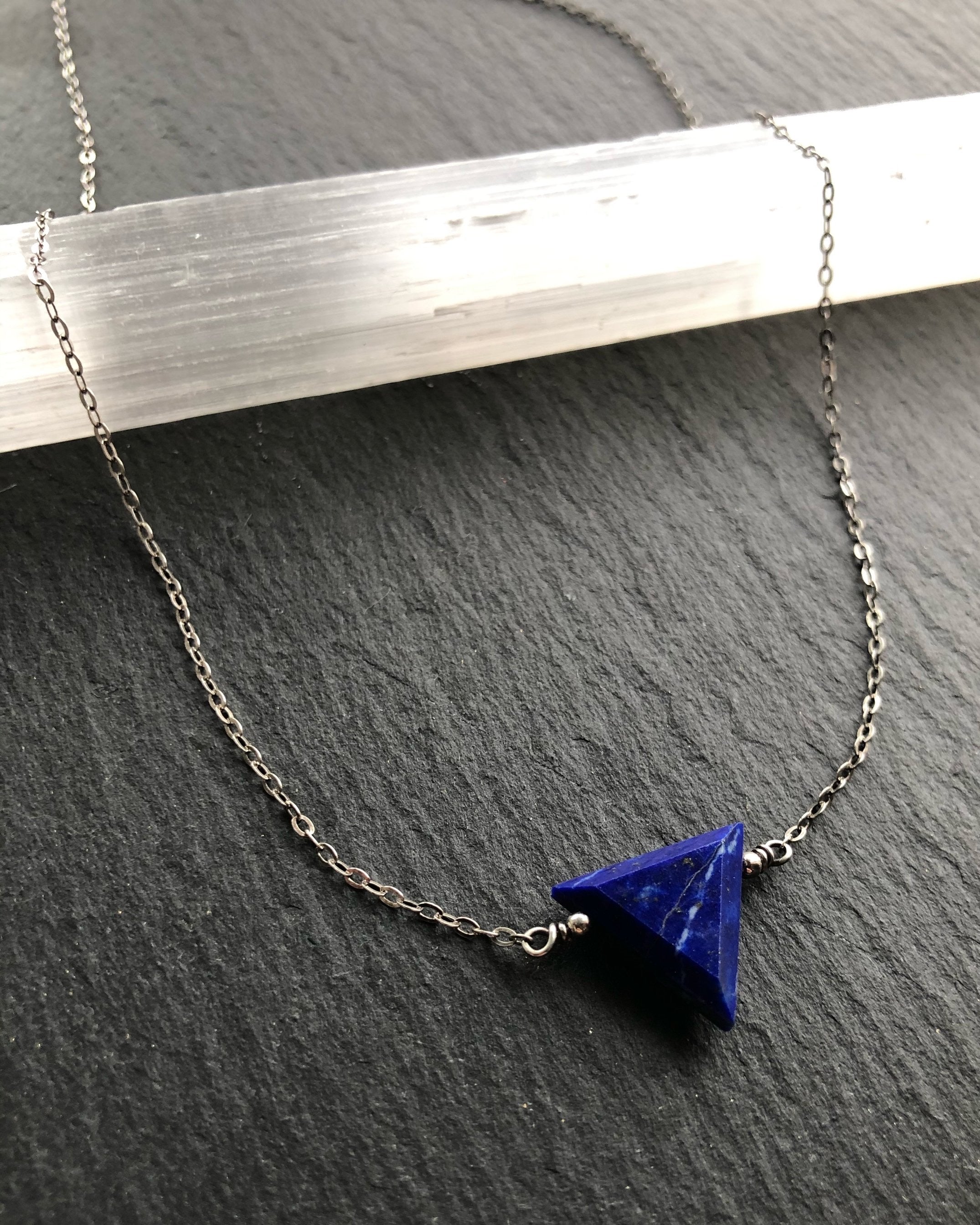 • STRAY • lapis-lazuli + silver necklace