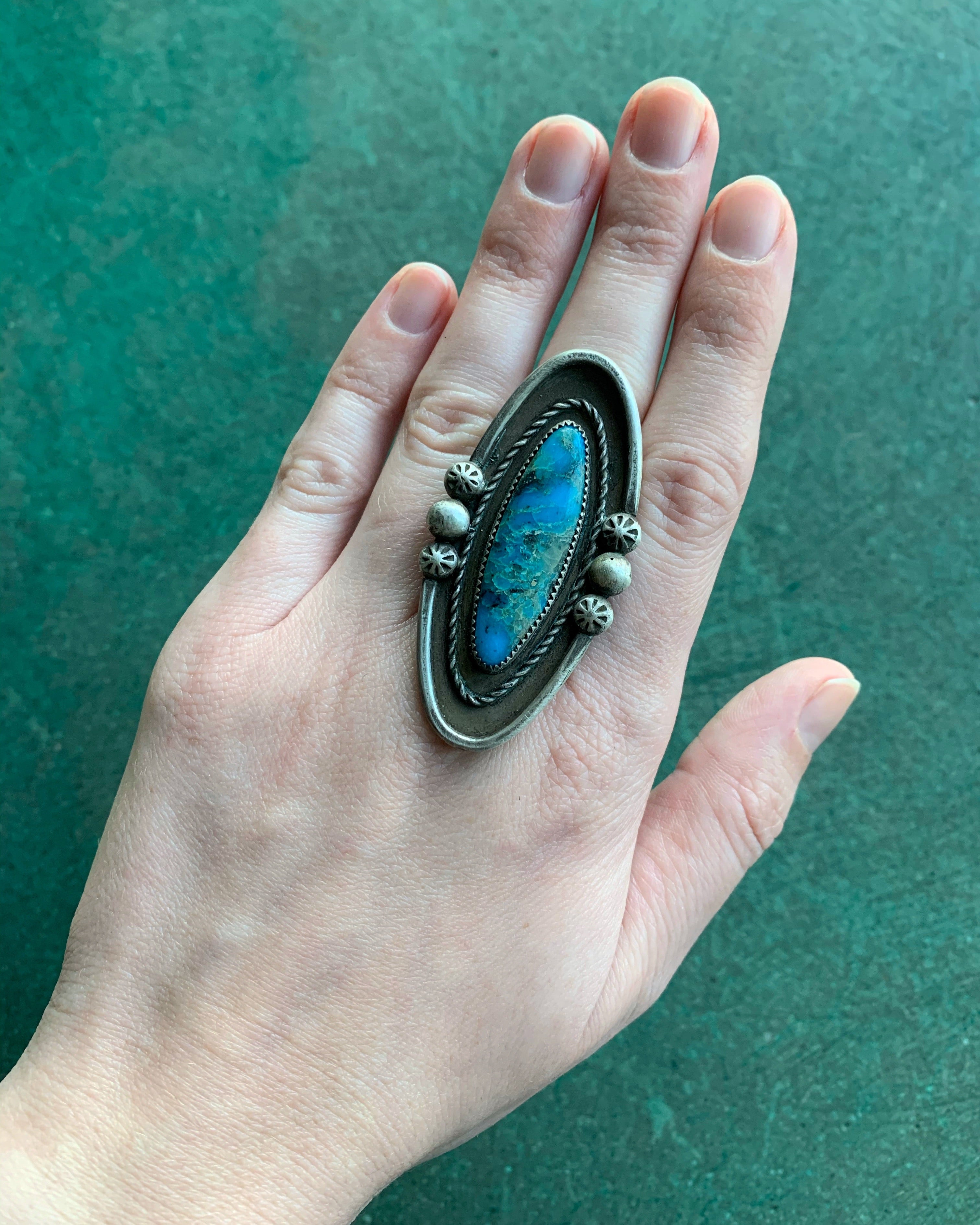 • UNIVERSE • kingman turquoise + silver ring