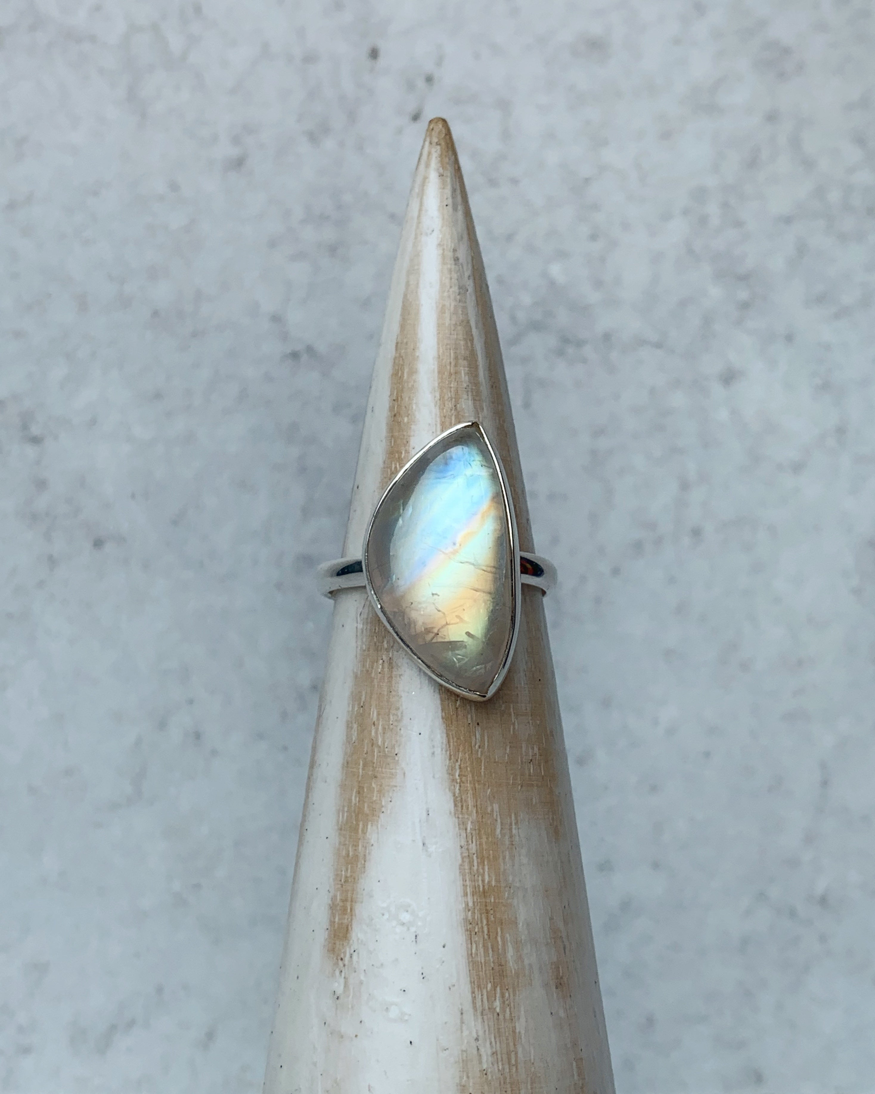 • CLARITY • rainbow moonstone sterling silver ring