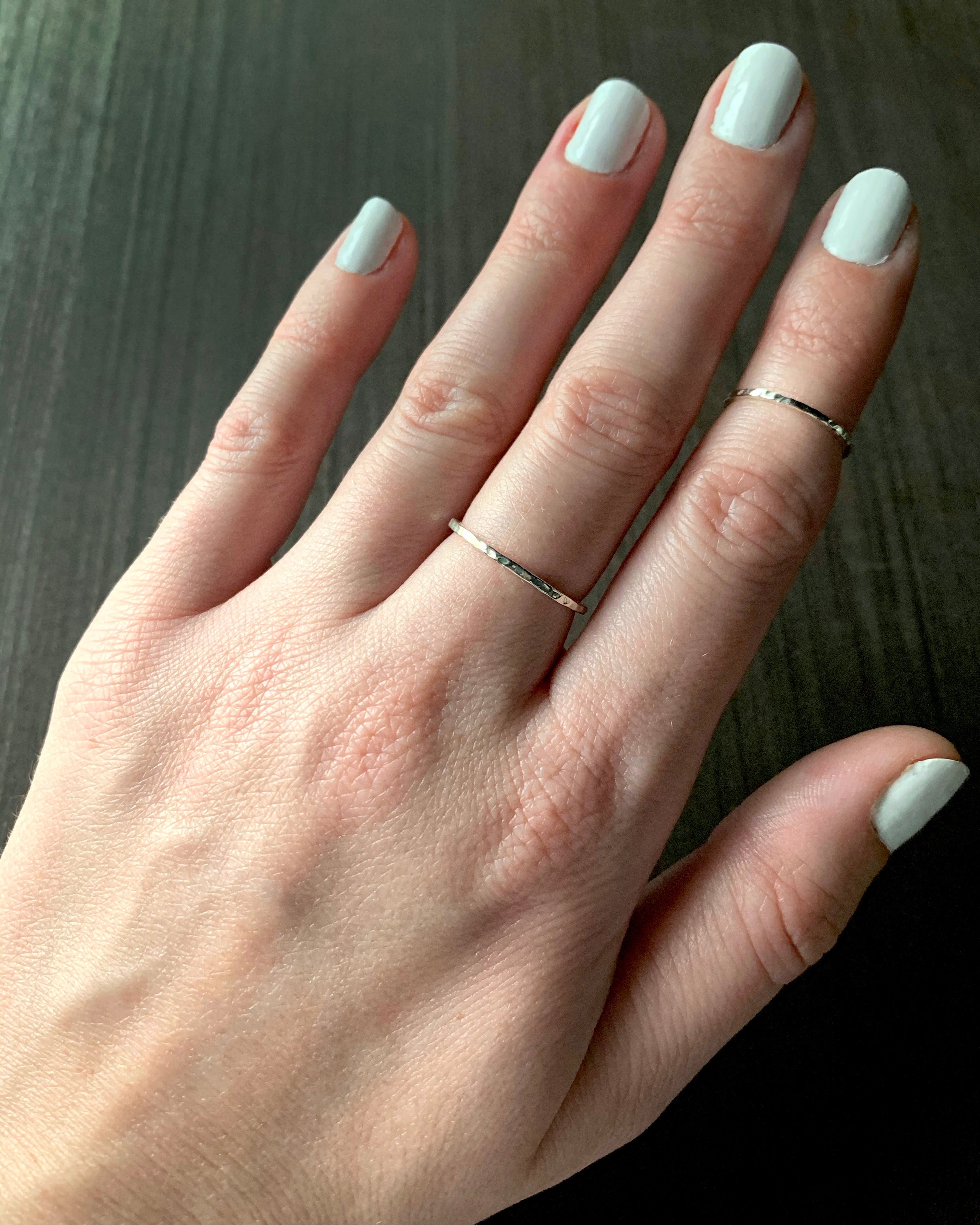 • HAMMERED STACKER • sterling silver ring