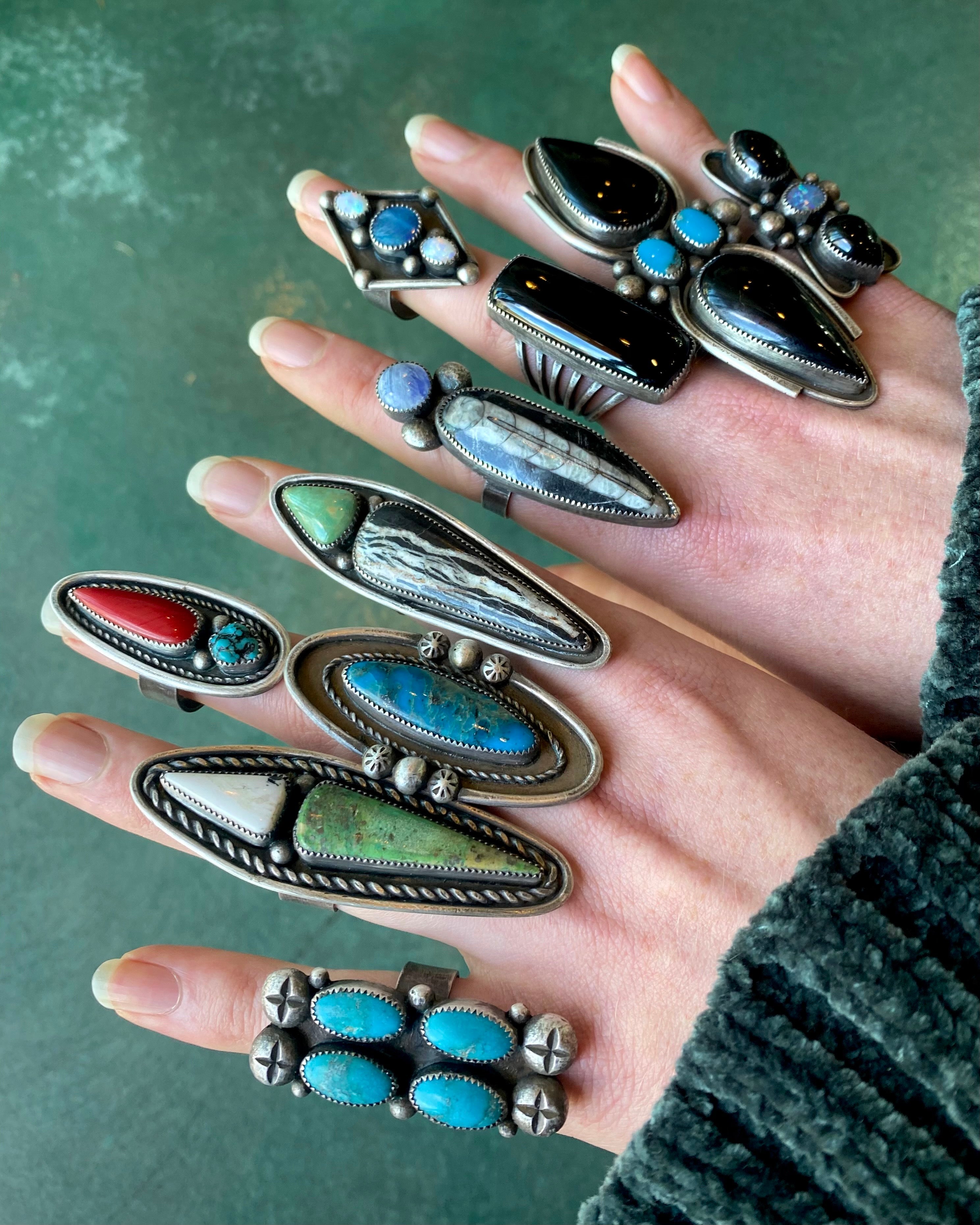 • CLAW • turquoise, white buffalo turquoise + silver ring