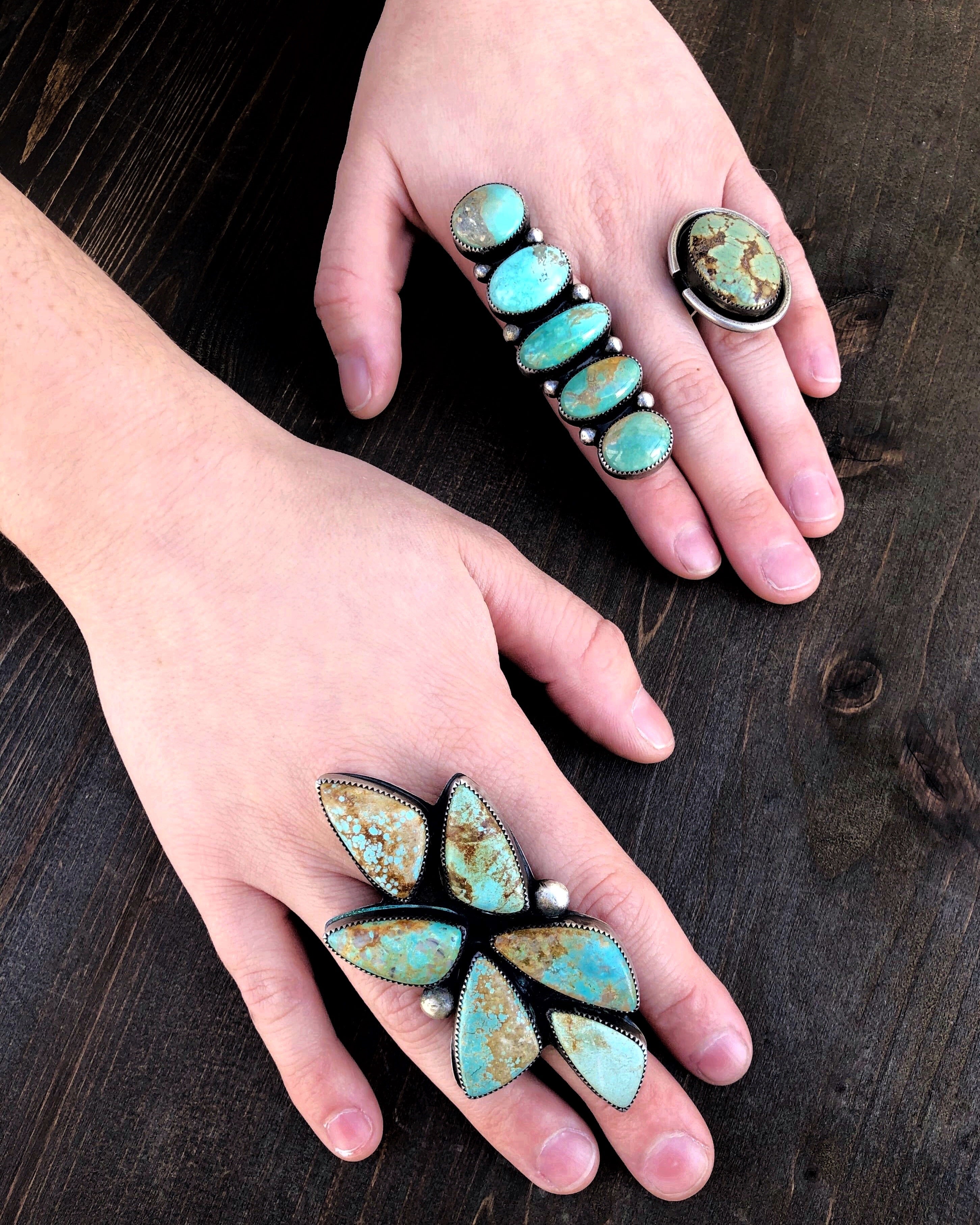 • LEAF • Turquoise + Silver Ring