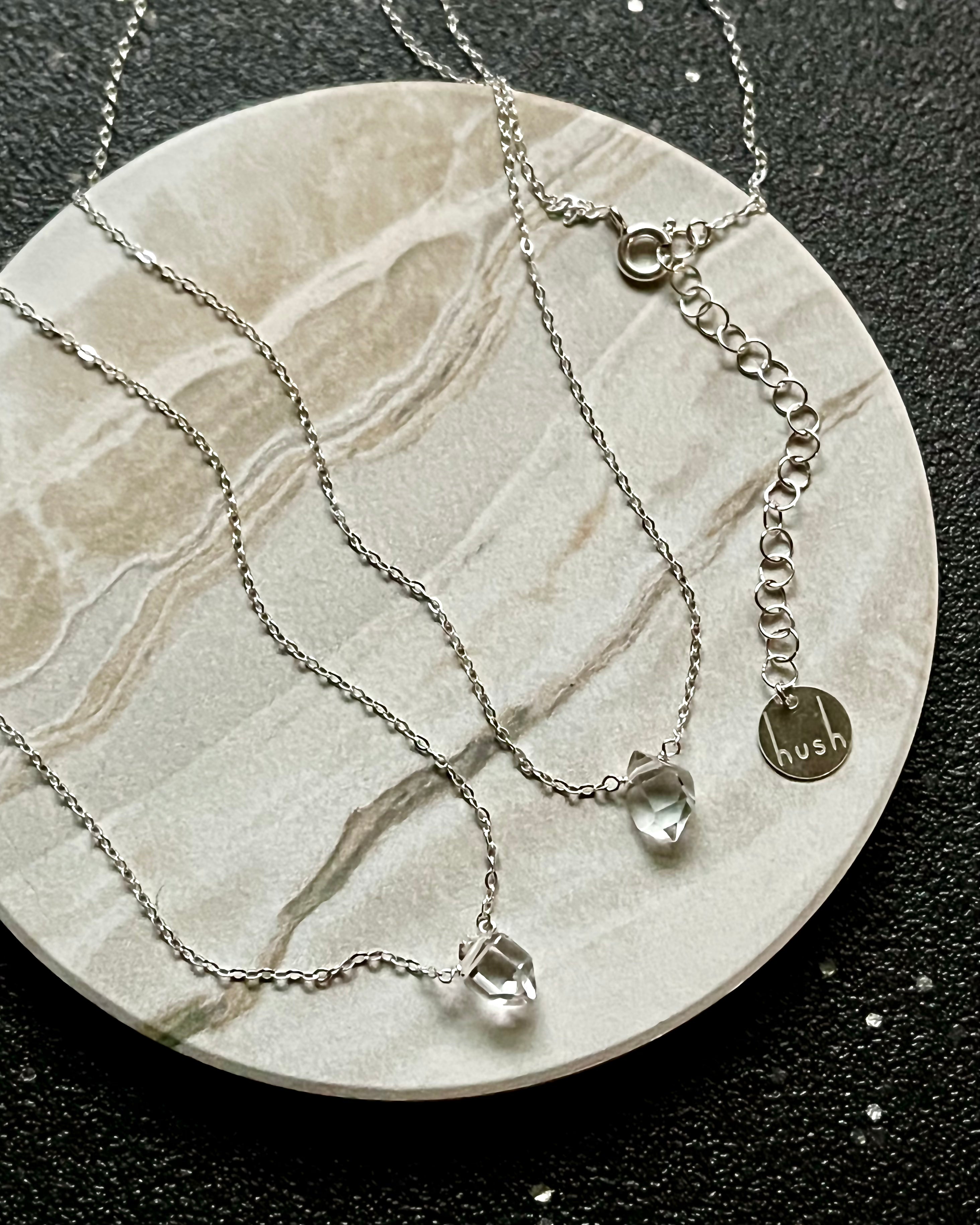• STRAY • herkimer + silver necklace