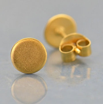 •FULL MOON• matte gold stud earrings