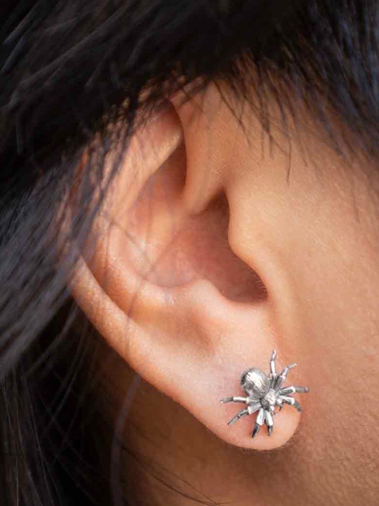 •LIL' SPIDER• recycled silver stud earrings