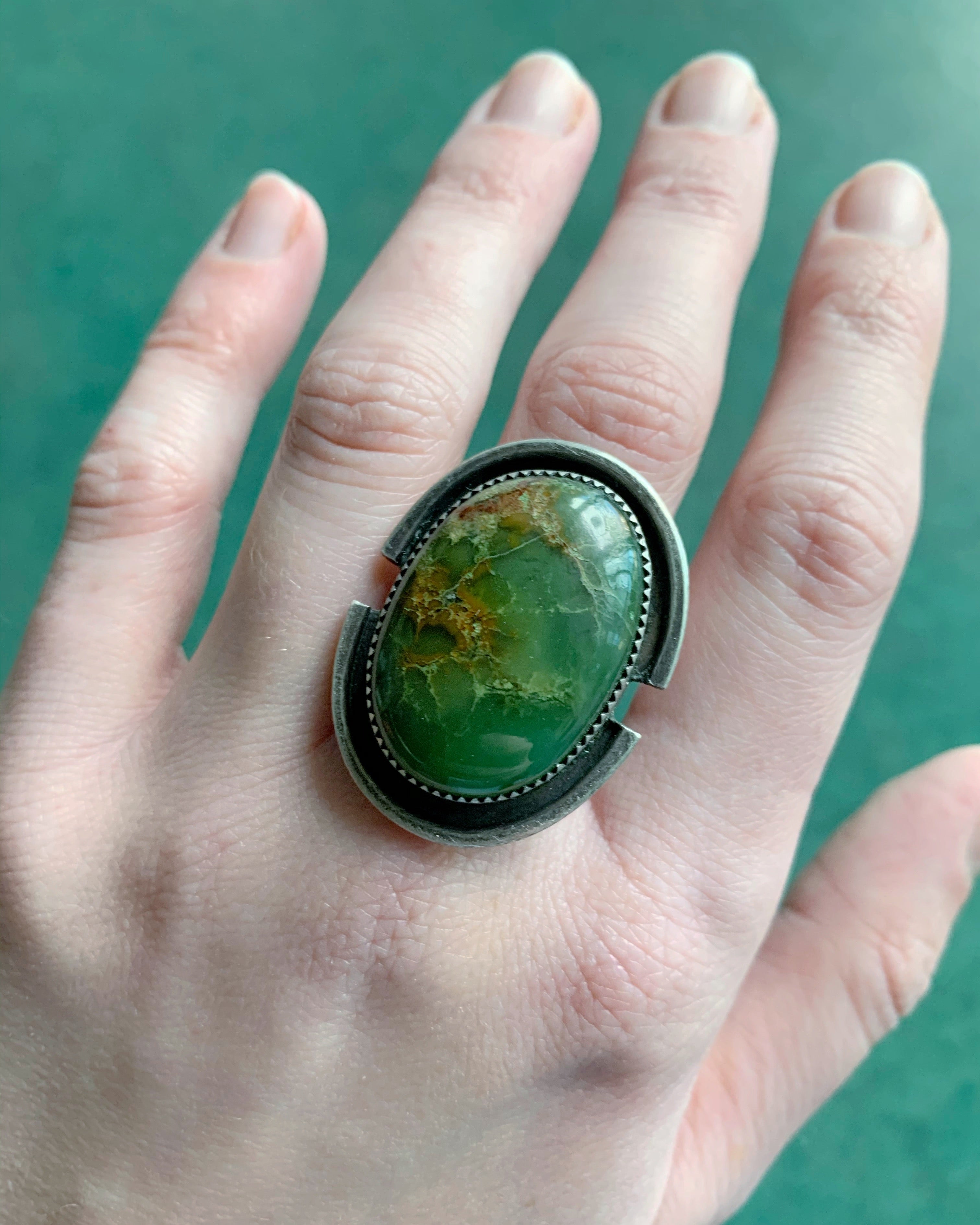 • SPARTAN • chrysoprase + silver ring