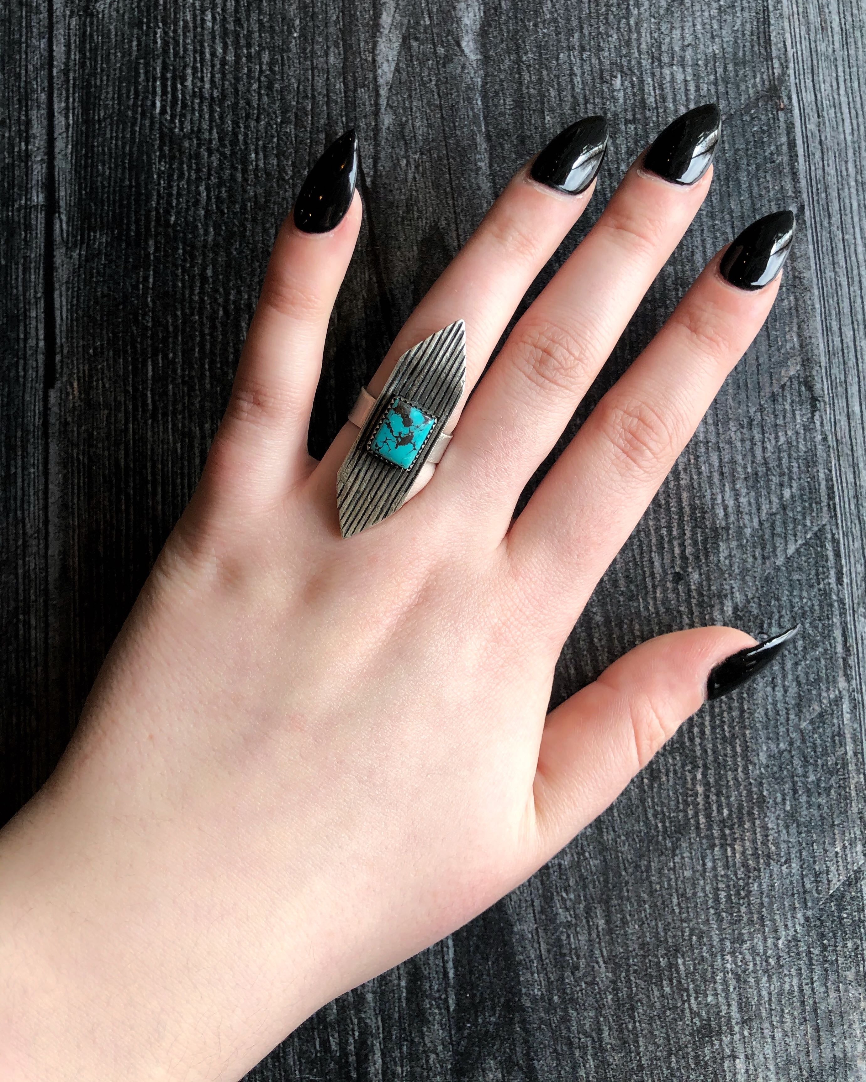 • MARQUISE • Turquoise + Silver Ring