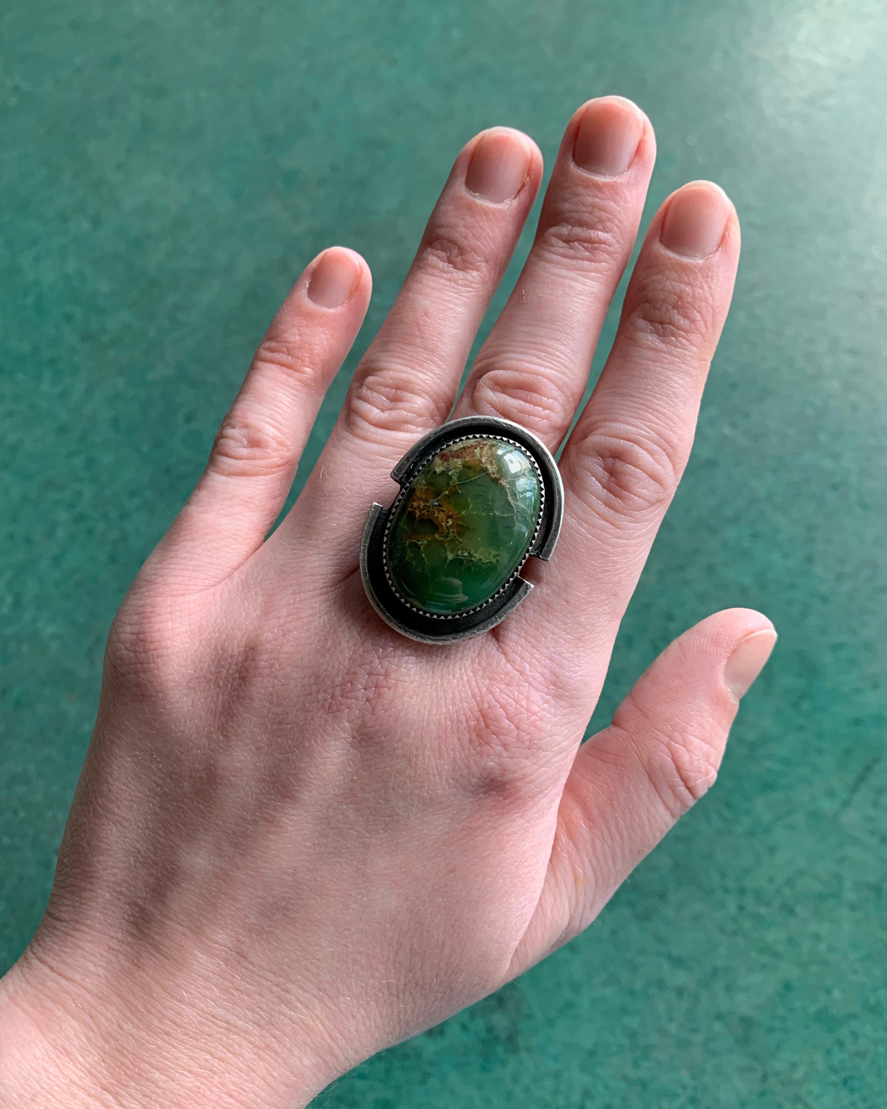 • SPARTAN • chrysoprase + silver ring