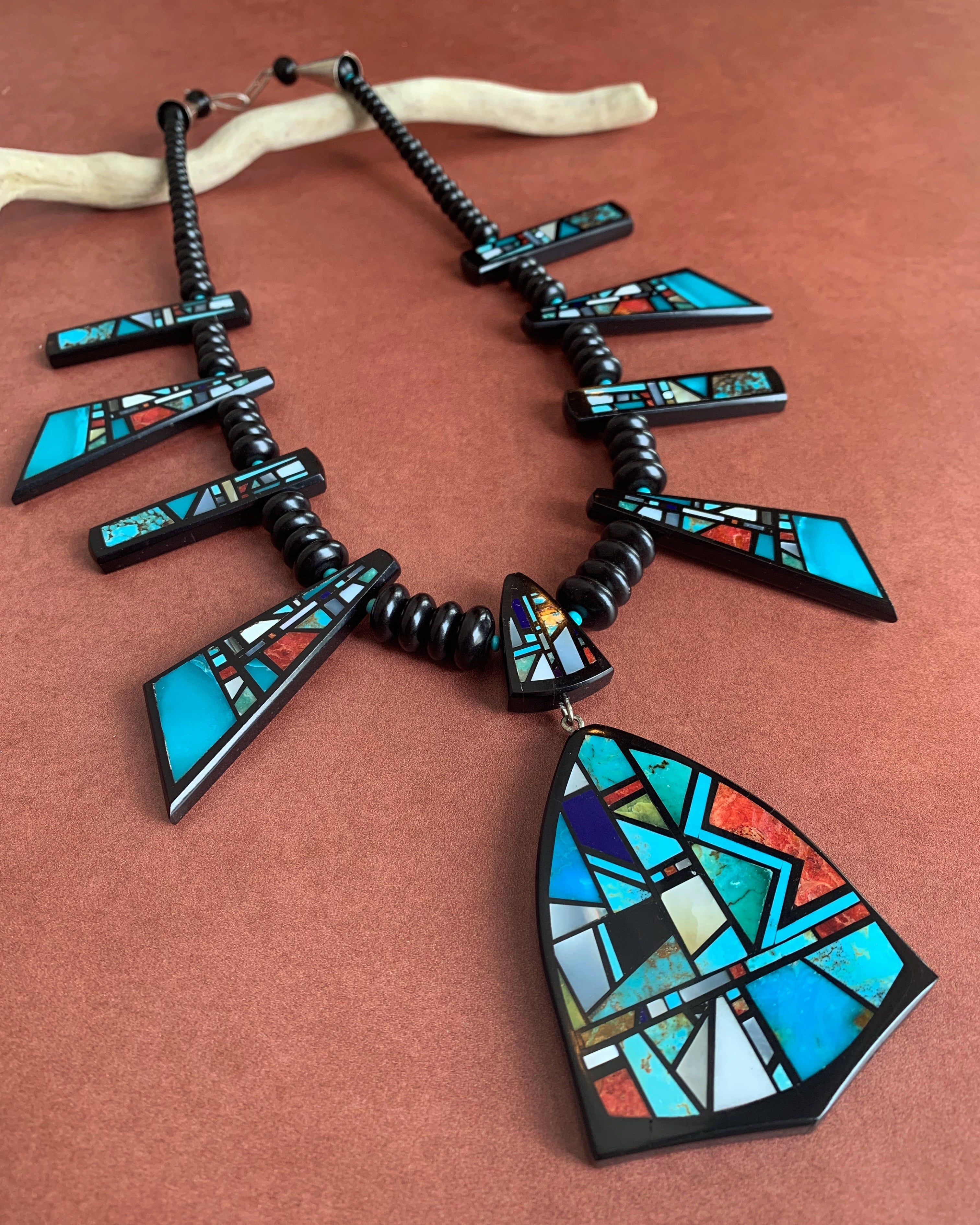 • KHE-WA • multi-stone inlay necklace