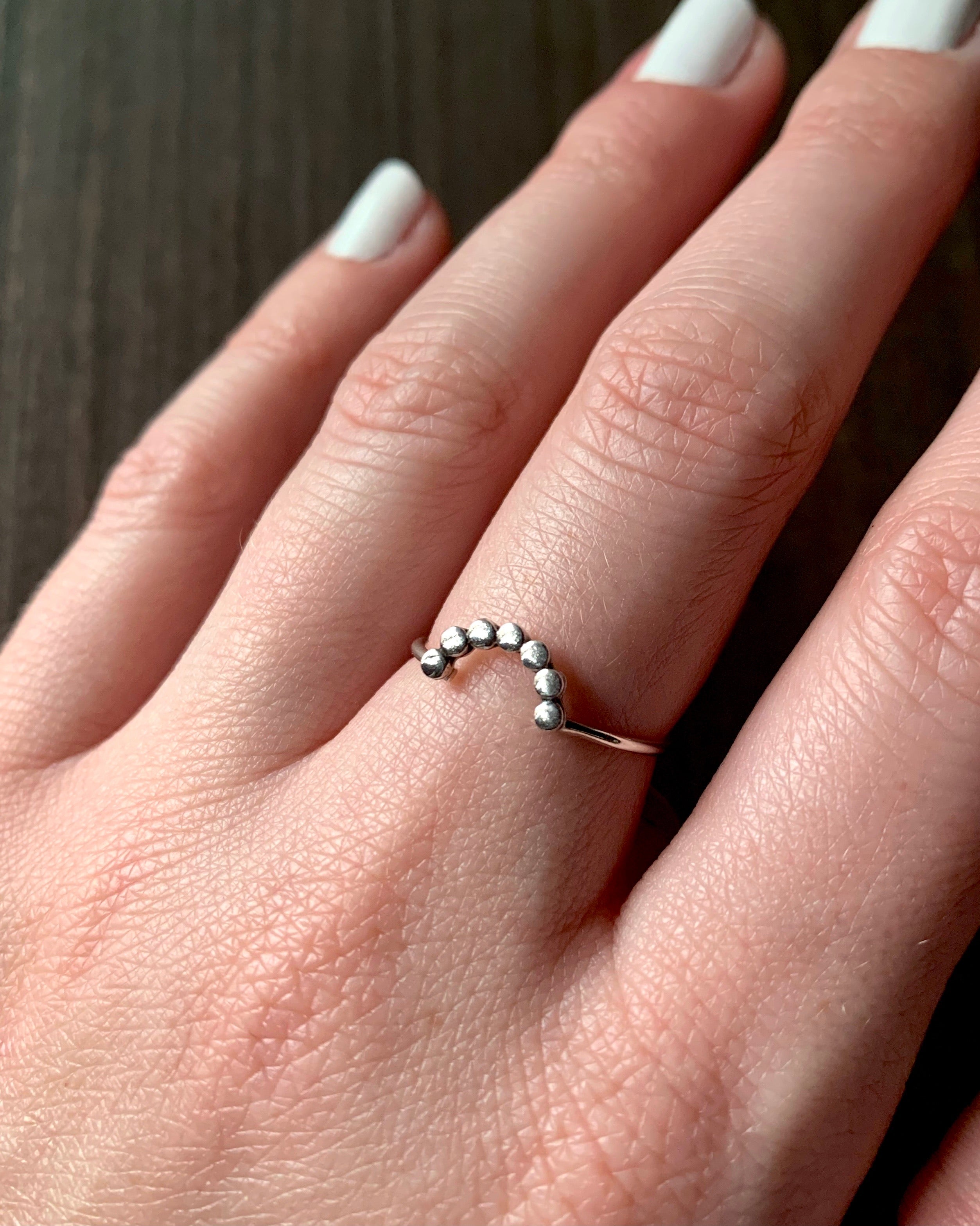 •DOTTED ARC• silver ring