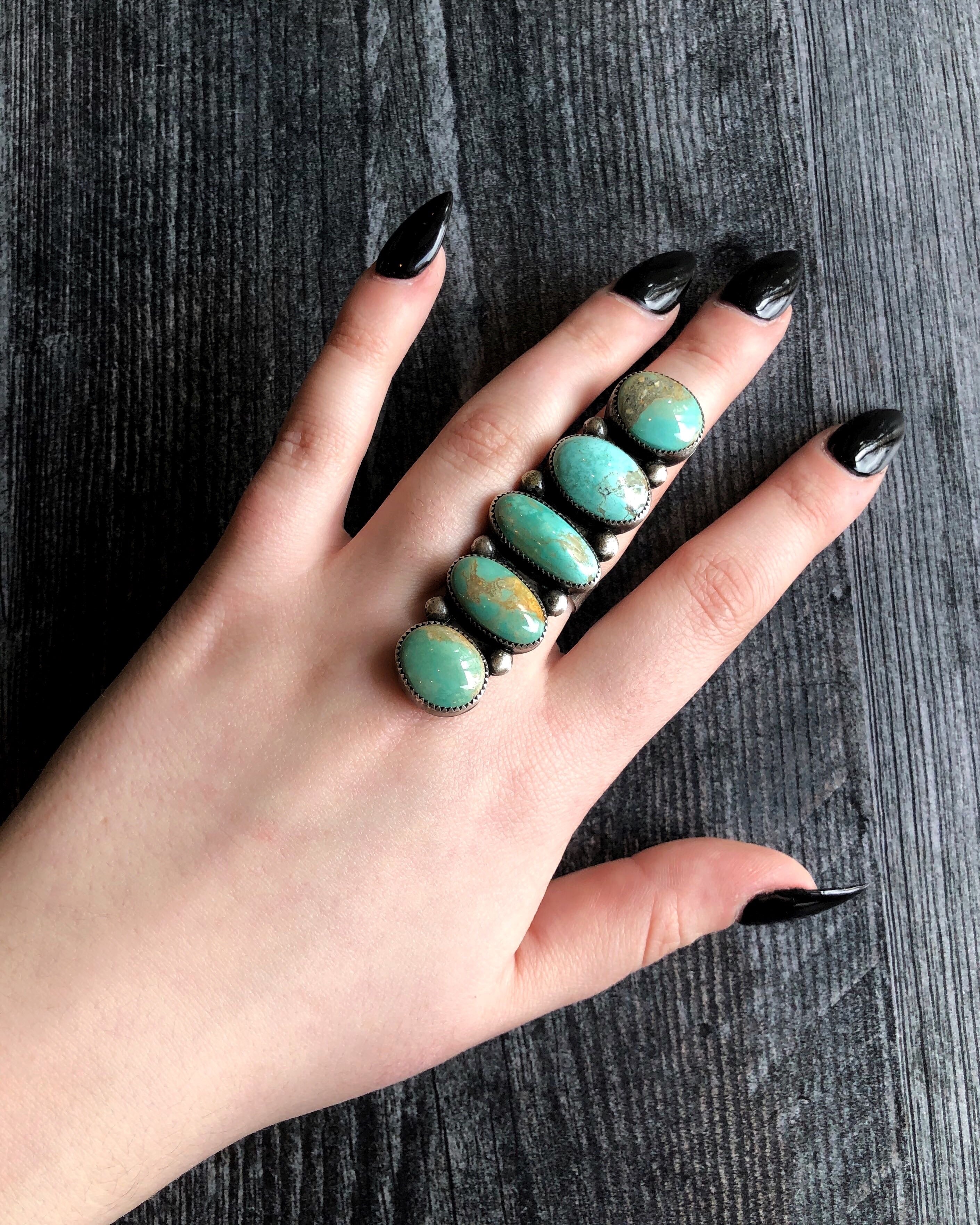 • STONE STACK • Turquoise + Silver Ring