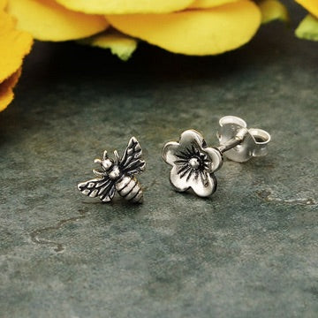• BEE & BLOSSOM • silver stud earrings