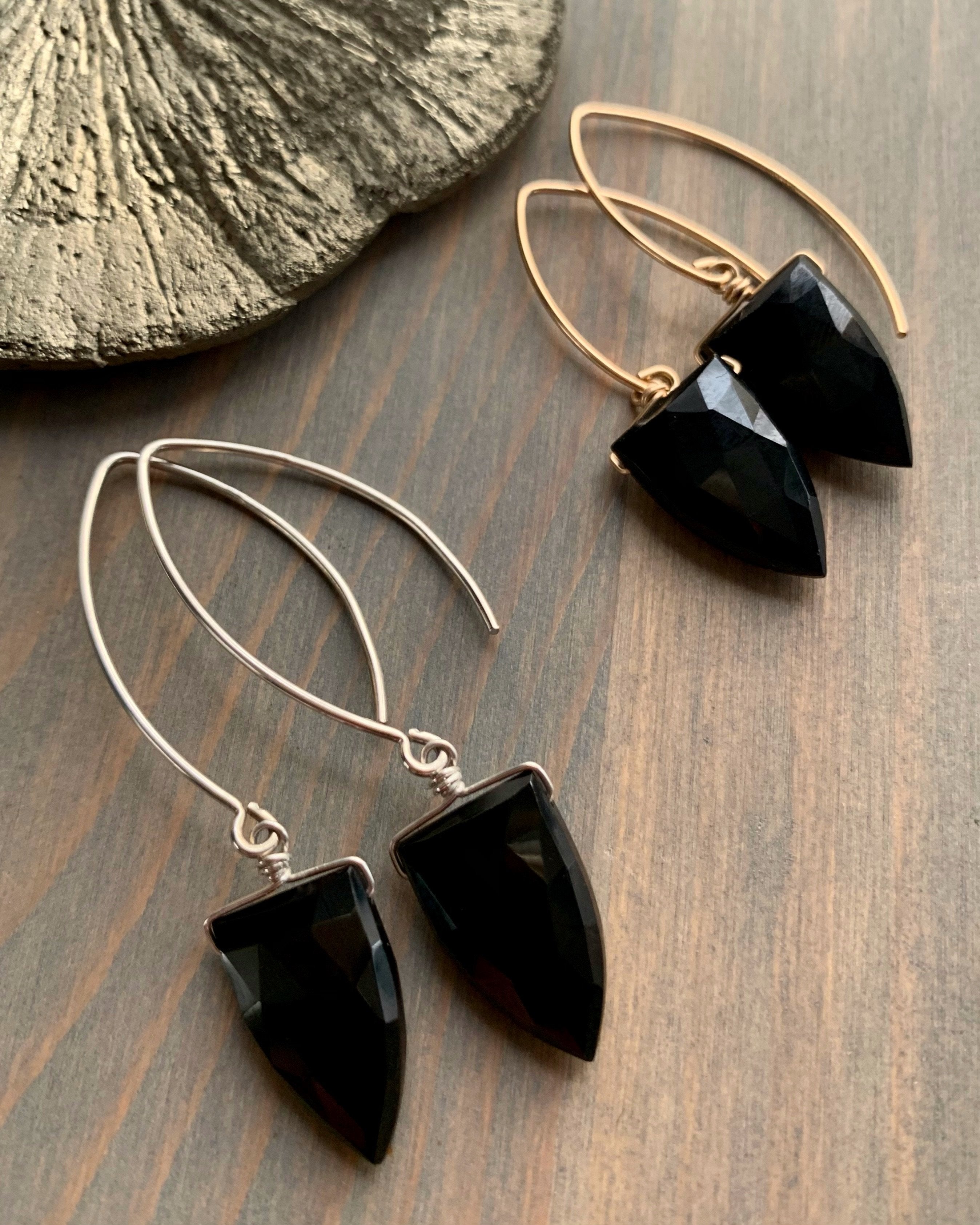 • STRAY - SPEARS •  spinel simple silver or gold dangle earrings
