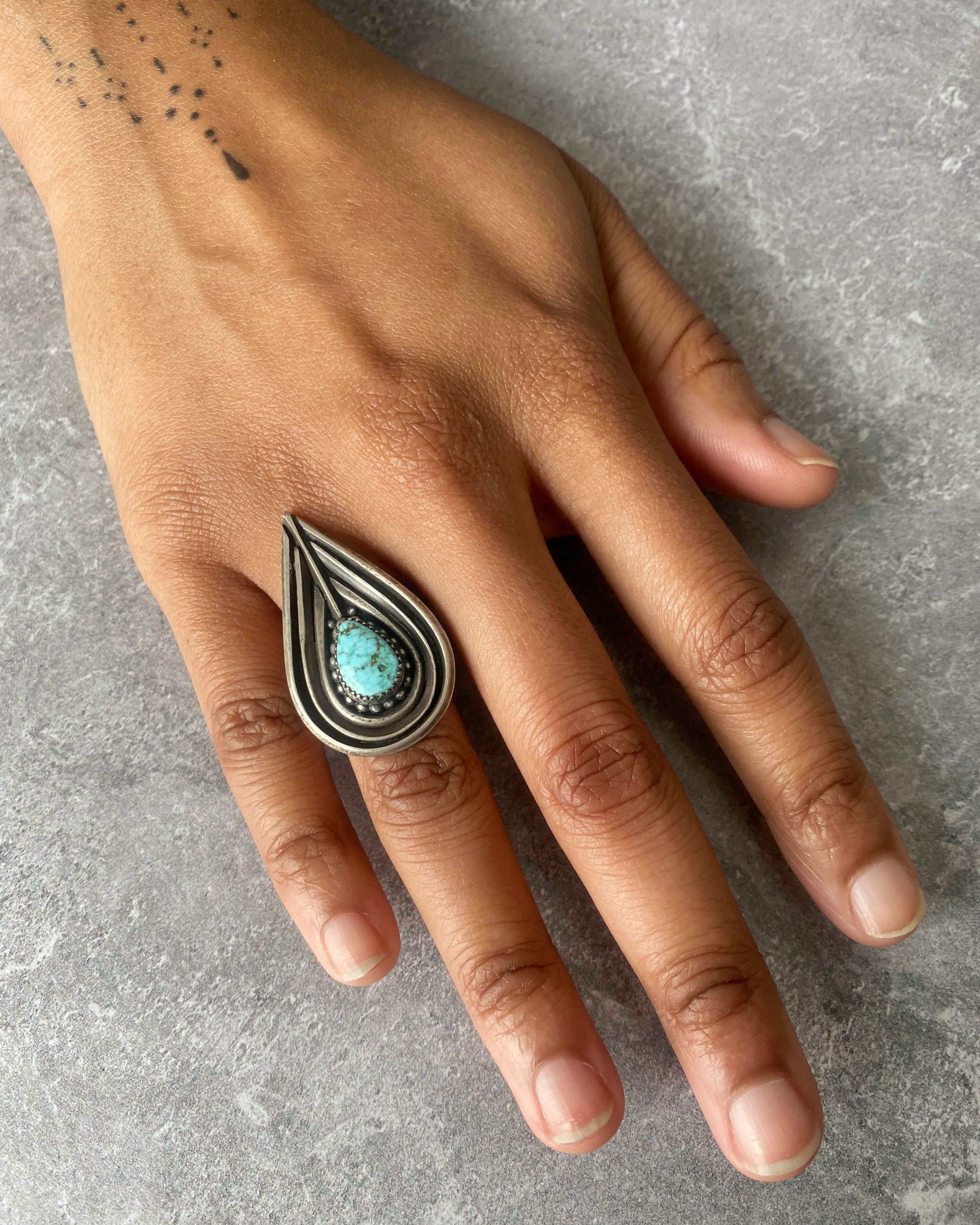 • DROPLET • turquoise + silver ring